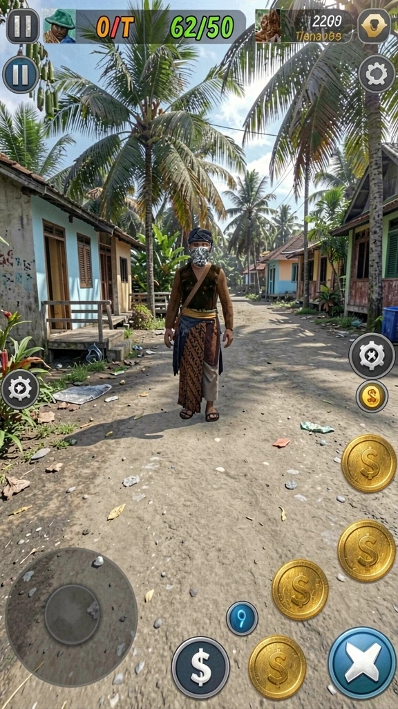 Screenshot menunjukkan karakter permainan yang penuh aksi.