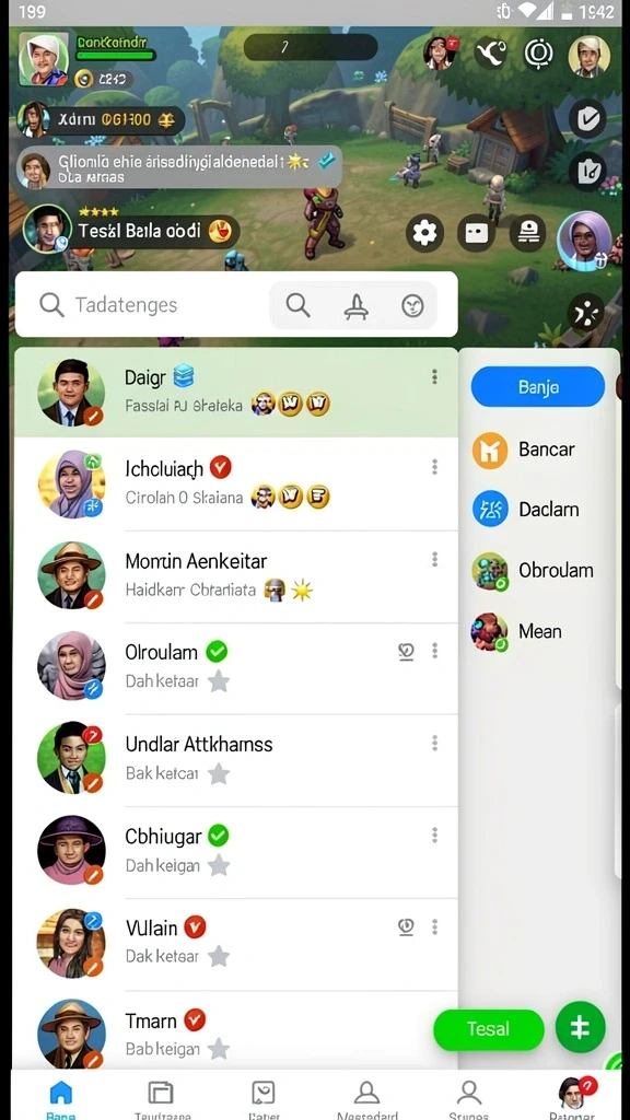 Tangkapan layar menunjukkan karakter unik yang bisa dipilih.
