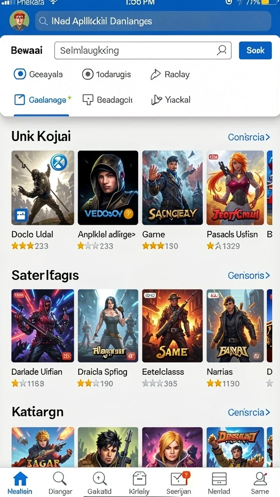 Beragam pilihan mode permainan yang menarik.