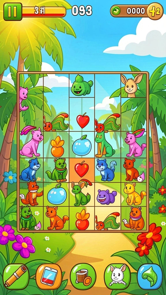 Screenshot memperlihatkan level menantang dengan pemandangan yang indah.