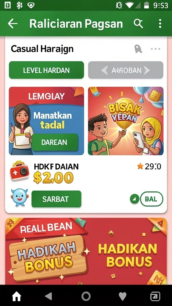 Screenshot fitur permainan yang seru dan menantang.