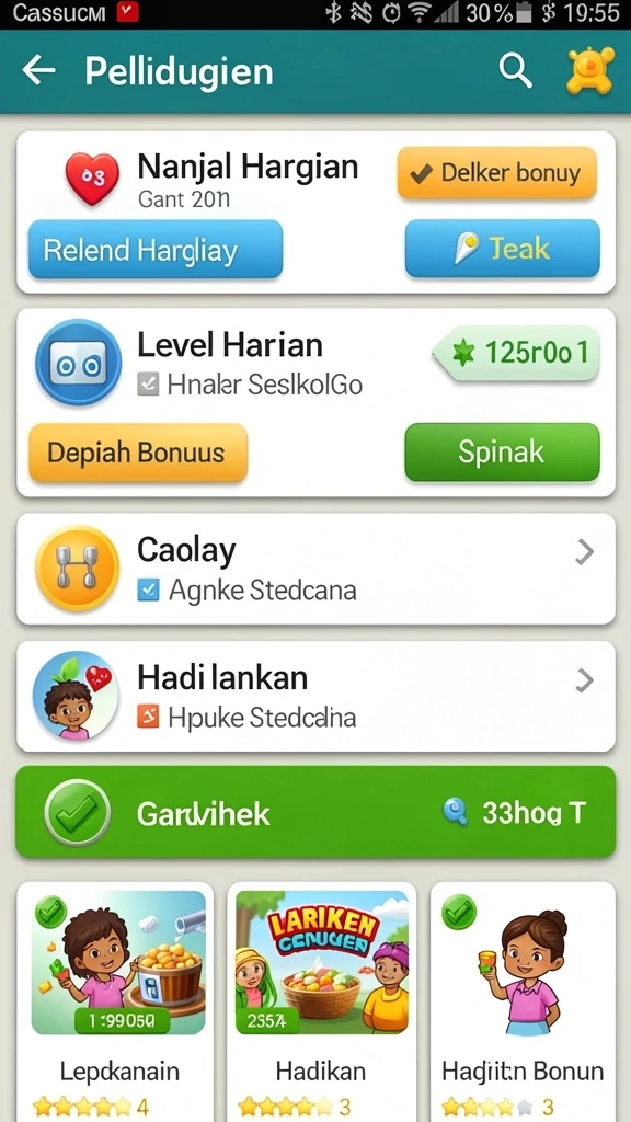 Screenshot saat pemain mendapatkan reward dalam permainan.