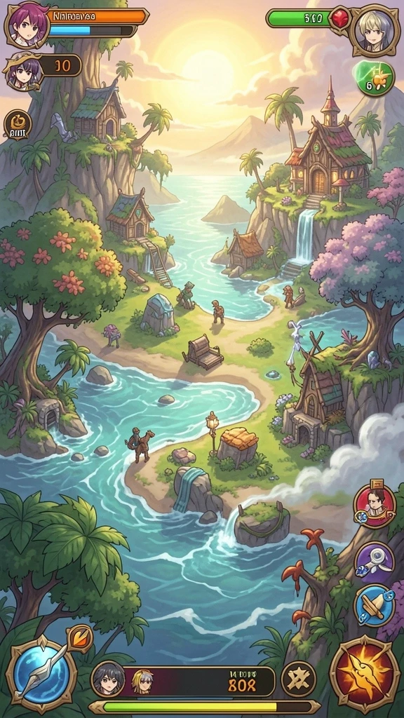 Pemandangan level yang menantang dan menarik.