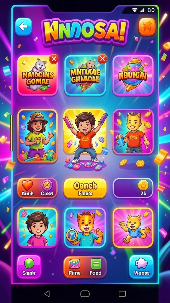 Karakter-karakter lucu dan beragam untuk dipilih.